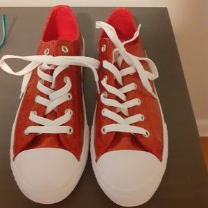 Converse Red Glitter Sneakers 4.5